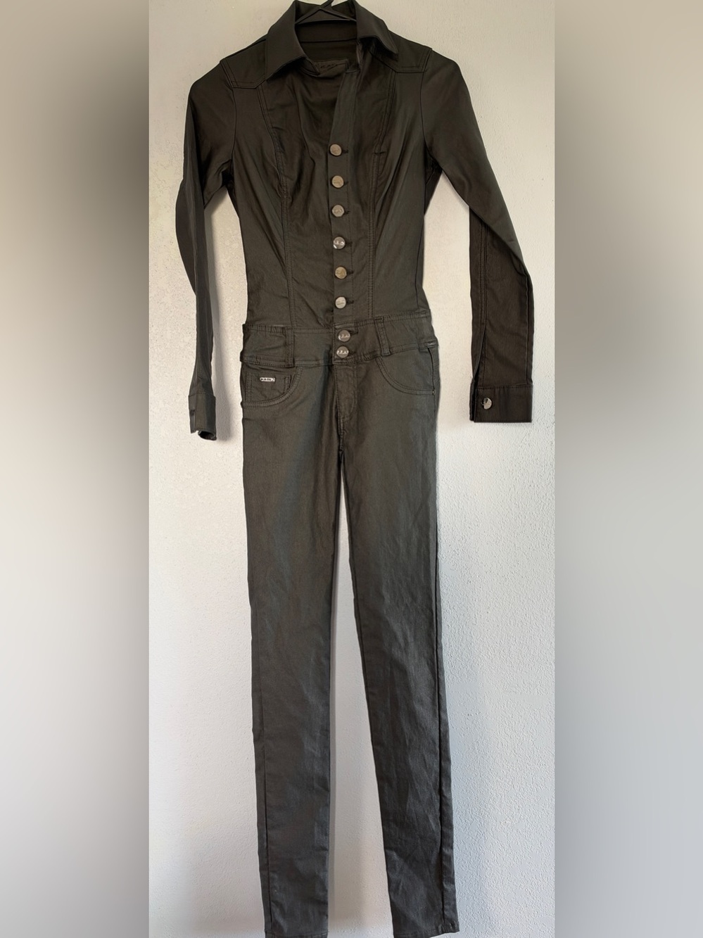 Ciclón Jeans rayon blend black long sleeve jumpsuit size 5 made in MX